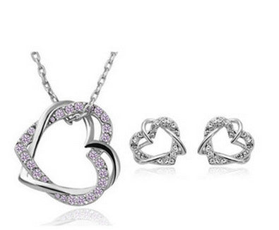 Intertwined Hearts Diamond Jewelry Set