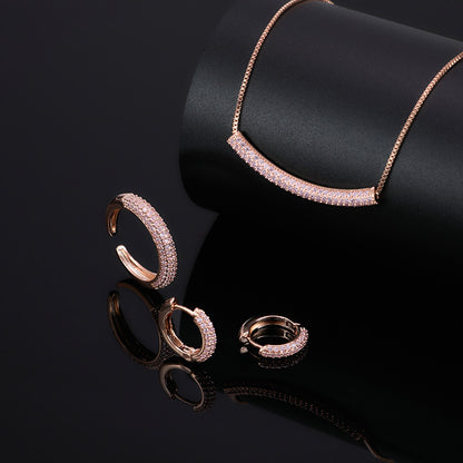 Turquoise Geometry Necklace, Earrings & Ring Set