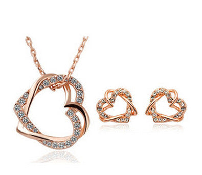 Intertwined Hearts Diamond Jewelry Set