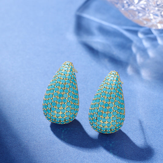 Elegant Pavé Diamond Teardrop Earrings