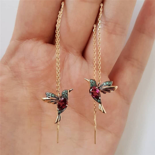 Bird Motif Diamond Stud Earrings