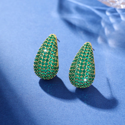 Elegant Pavé Diamond Teardrop Earrings