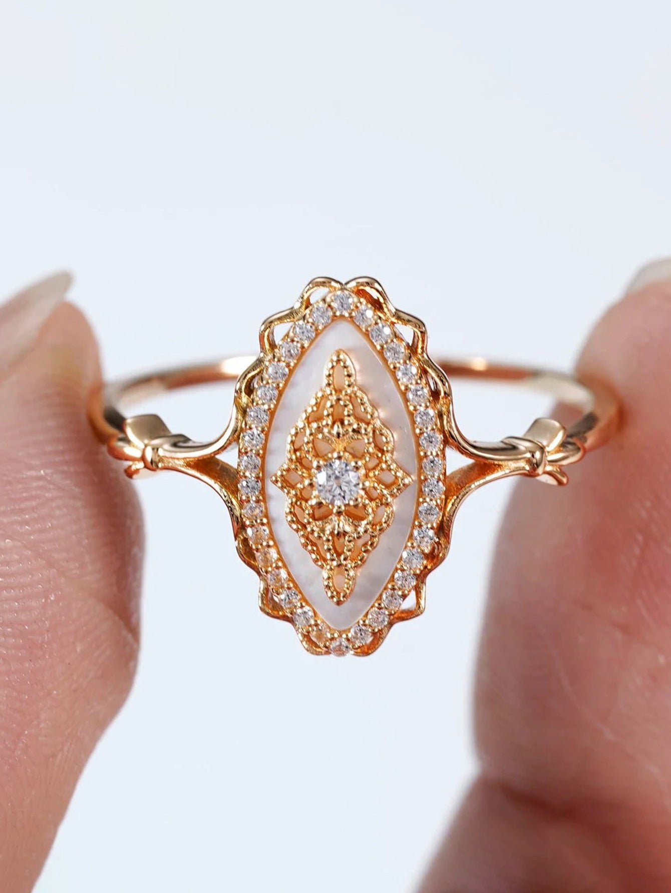 Lace-Inspired Diamond Ring