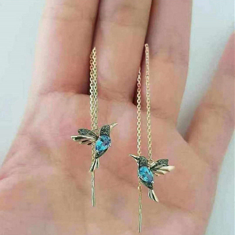 Bird Motif Diamond Stud Earrings